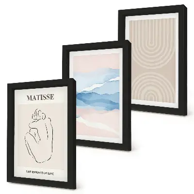 Posterpaket linjer och vågor i pastellfärger med minimalistisk accent