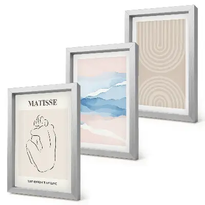 Posterpaket linjer och vågor i pastellfärger med minimalistisk accent