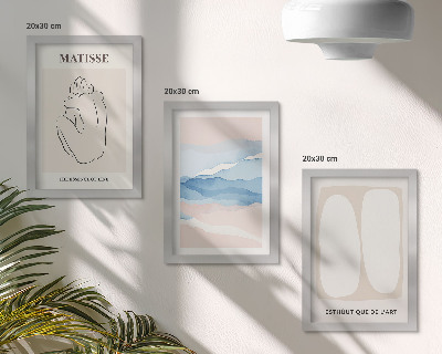 Triptyk tavla med ram Matisses abstrakta former och fina färger