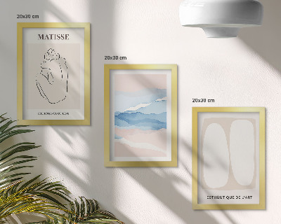 Triptyk tavla med ram Matisses abstrakta former och fina färger