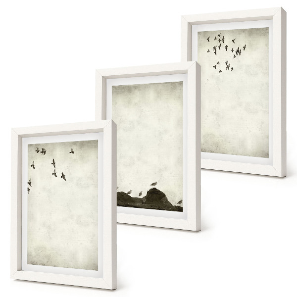 Posterpaket Flygande fågelflock i minimalistisk stil