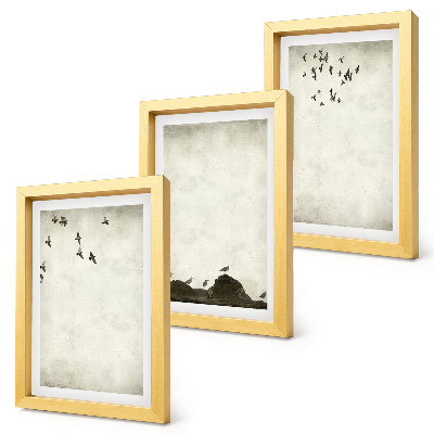 Posterpaket Flygande fågelflock i minimalistisk stil