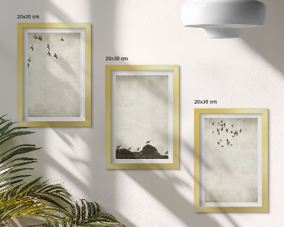 Posterpaket Flygande fågelflock i minimalistisk stil