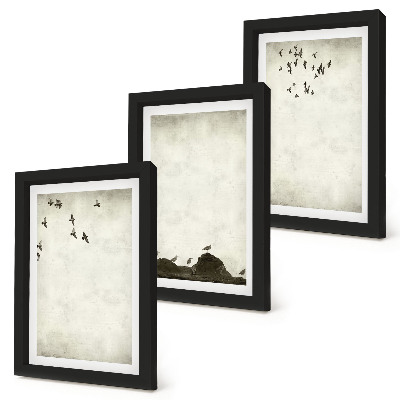 Posterpaket Flygande fågelflock i minimalistisk stil
