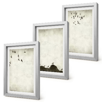 Posterpaket Flygande fågelflock i minimalistisk stil