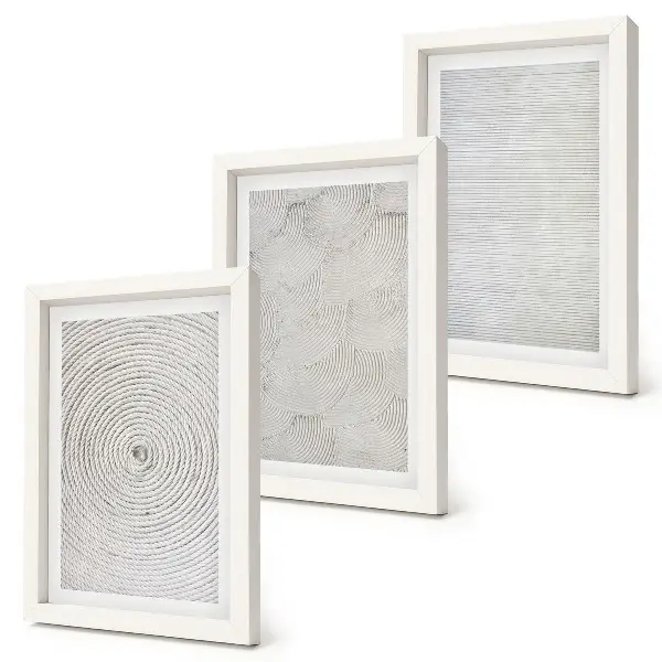 Triptyk med geometriska moderna kartongmönster tavla med ram