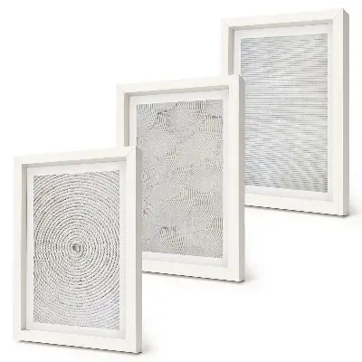 Triptyk med geometriska moderna kartongmönster tavla med ram