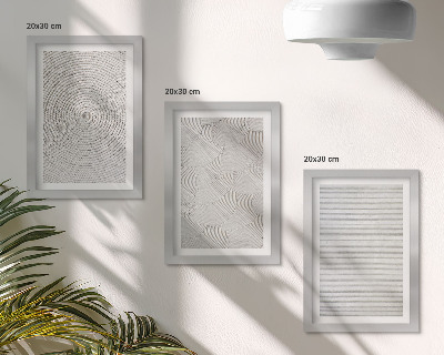 Triptyk tavla med ram Geometriska moderna kartongmönster
