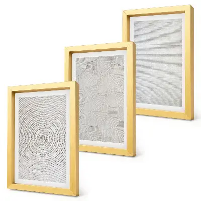 Triptyk med geometriska moderna kartongmönster tavla med ram