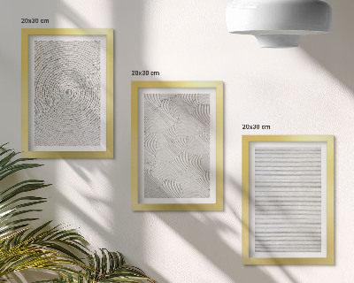 Triptyk tavla med ram Geometriska moderna kartongmönster