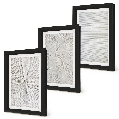 Triptyk tavla med ram Geometriska moderna kartongmönster