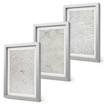 Triptyk med geometriska moderna kartongmönster tavla med ram