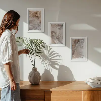 Posterpaket med abstrakt marmormönster i stenstruktur