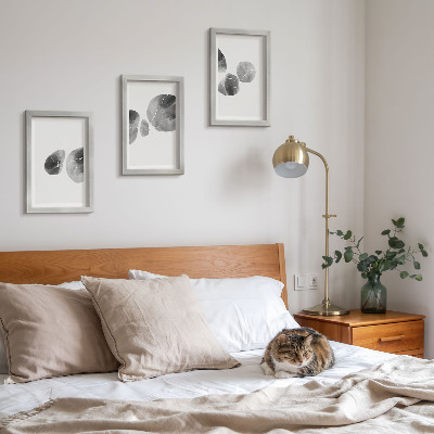 Tavelvägg med 3 tavlor Färgfläckar abstrakt minimalistisk målning