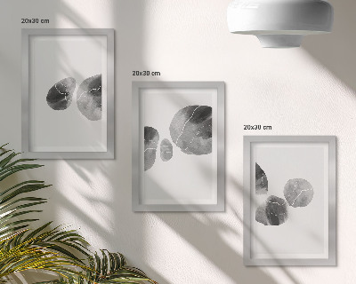Tavelvägg med 3 tavlor Färgfläckar abstrakt minimalistisk målning