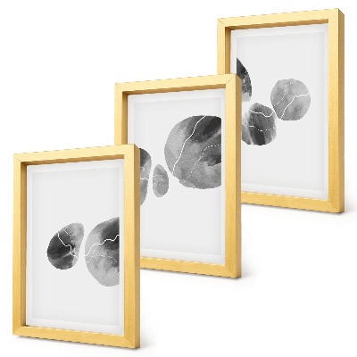 Tavelvägg med 3 tavlor Färgfläckar abstrakt minimalistisk målning
