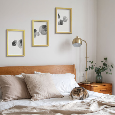 Tavelvägg med 3 tavlor Färgfläckar abstrakt minimalistisk målning