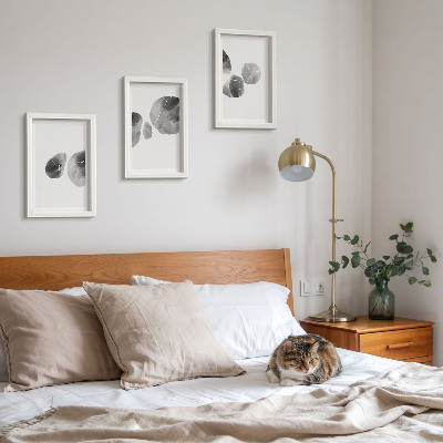 Tavelvägg med 3 tavlor Färgfläckar abstrakt minimalistisk målning