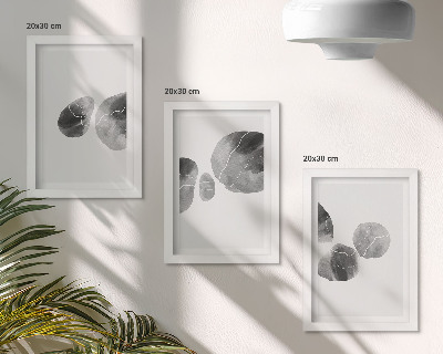 Tavelvägg med 3 tavlor Färgfläckar abstrakt minimalistisk målning
