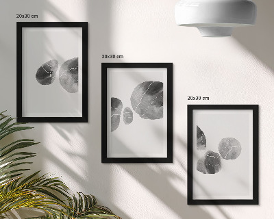 Tavelvägg med 3 tavlor Färgfläckar abstrakt minimalistisk målning