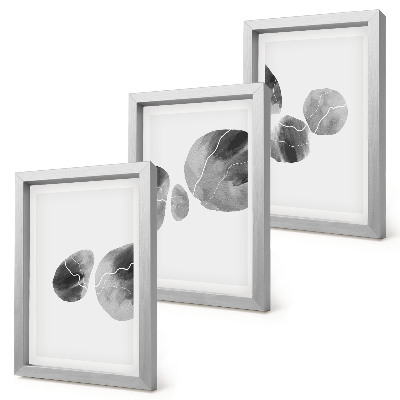 Tavelvägg med 3 tavlor Färgfläckar abstrakt minimalistisk målning