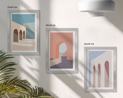 Posterpaket Pastell minimalistisk grafik av urban arkitektur