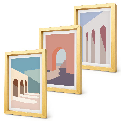 Posterpaket Pastell minimalistisk grafik av urban arkitektur