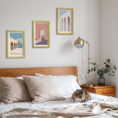 Posterpaket Pastell minimalistisk grafik av urban arkitektur