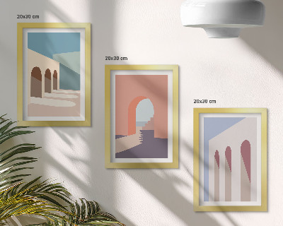 Posterpaket Pastell minimalistisk grafik av urban arkitektur
