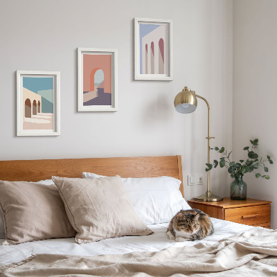 Posterpaket Pastell minimalistisk grafik av urban arkitektur
