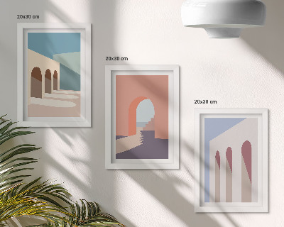 Posterpaket Pastell minimalistisk grafik av urban arkitektur