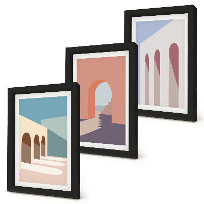 Posterpaket Pastell minimalistisk grafik av urban arkitektur