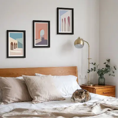 Posterpaket minimalistisk urban arkitektur i pastellfärger