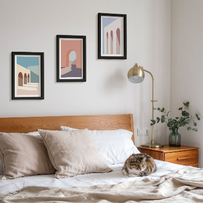 Posterpaket Pastell minimalistisk grafik av urban arkitektur