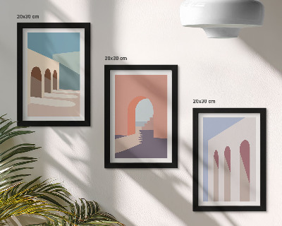 Posterpaket Pastell minimalistisk grafik av urban arkitektur