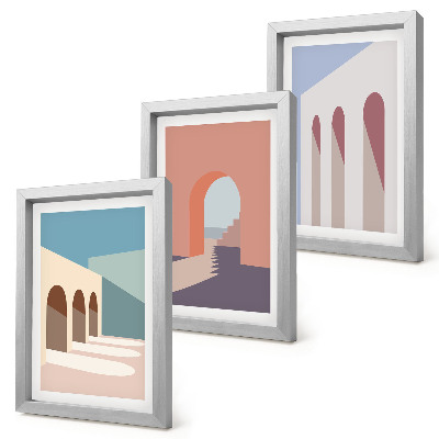 Posterpaket Pastell minimalistisk grafik av urban arkitektur