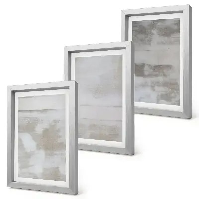 Triptyk med ram tavla med slitna texturer i modern industriell stil