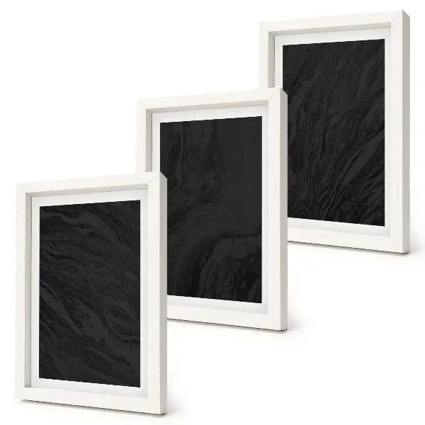 Tavelvägg med 3 tavlor med elegant motiv av mörk marmor i glamorös stil