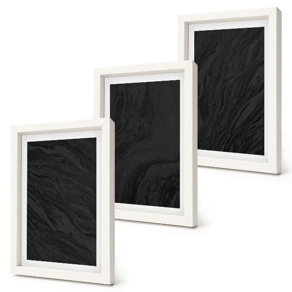 Tavelvägg med 3 tavlor Mörk marmor elegant textur i en glamorös stil