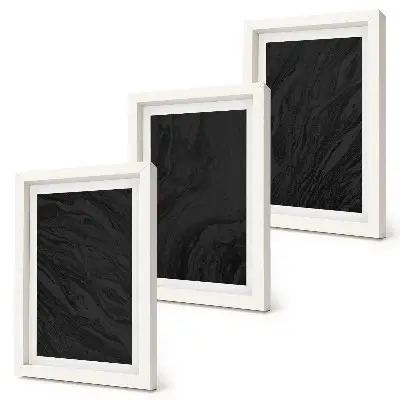 Tavelvägg med 3 tavlor med elegant motiv av mörk marmor i glamorös stil