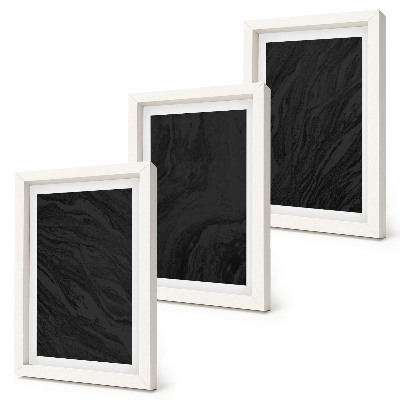 Tavelvägg med 3 tavlor Mörk marmor elegant textur i en glamorös stil