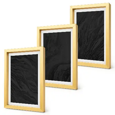 Tavelvägg med 3 tavlor med elegant motiv av mörk marmor i glamorös stil