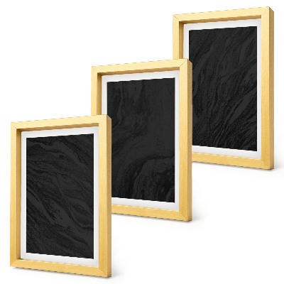 Tavelvägg med 3 tavlor Mörk marmor elegant textur i en glamorös stil