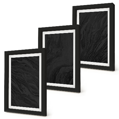 Tavelvägg med 3 tavlor Mörk marmor elegant textur i en glamorös stil