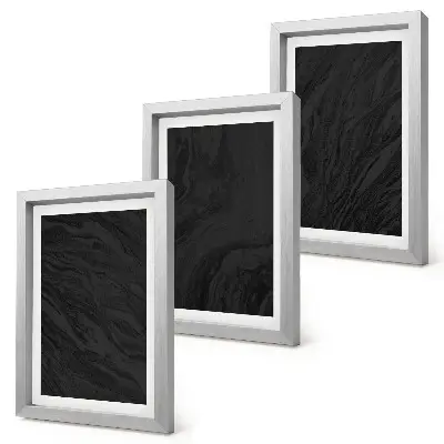 Tavelvägg med 3 tavlor med elegant motiv av mörk marmor i glamorös stil