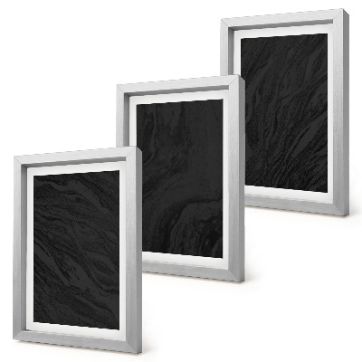 Tavelvägg med 3 tavlor Mörk marmor elegant textur i en glamorös stil