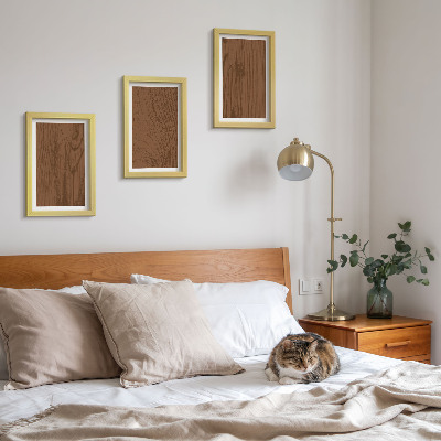 Triptyk tavla med ram Trämönster trädbark textur minimalism