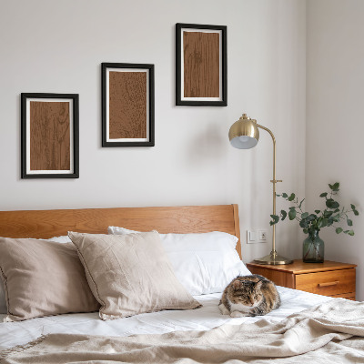 Triptyk tavla med ram Trämönster trädbark textur minimalism