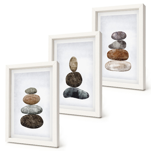 Posterpaket Minimalistisk boho-målning med stenhögar