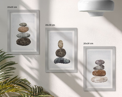 Posterpaket Minimalistisk boho-målning med stenhögar